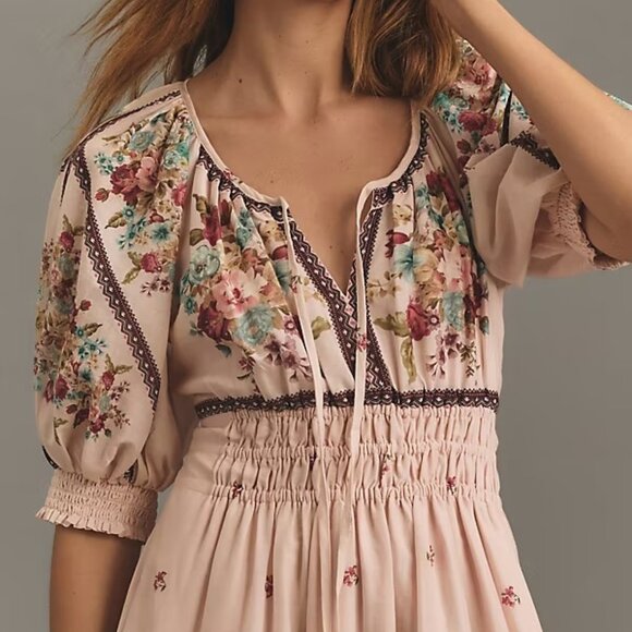 ANTHROPOLOGIE The Somerset Maxi Dress: Puff-Sleeve Edition size XL new nwt - Picture 3 of 7